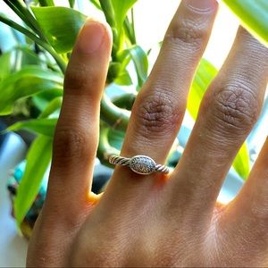 Petite Pave Oval Ring with Diamonds